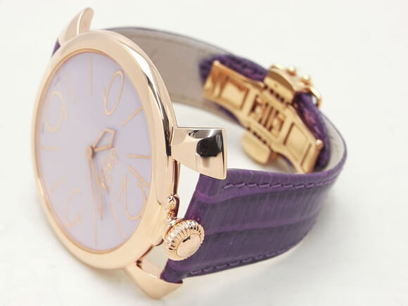 ガガミラノ スーパーコピーGaGa MILANO 時計 マニュアーレシン46mm パープルレザー 5091.02